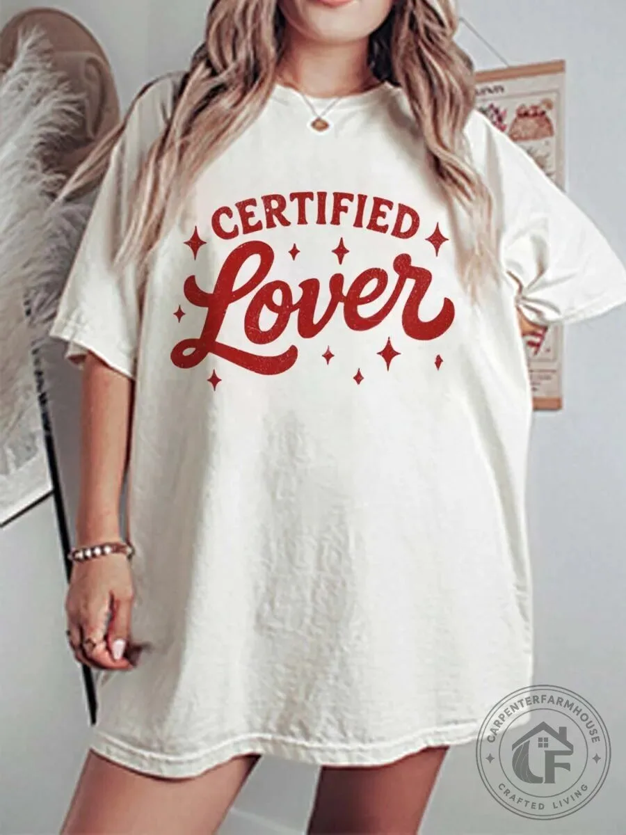 Certified Lover Oversized Graphic T-Shirt for Women, Vintage Style